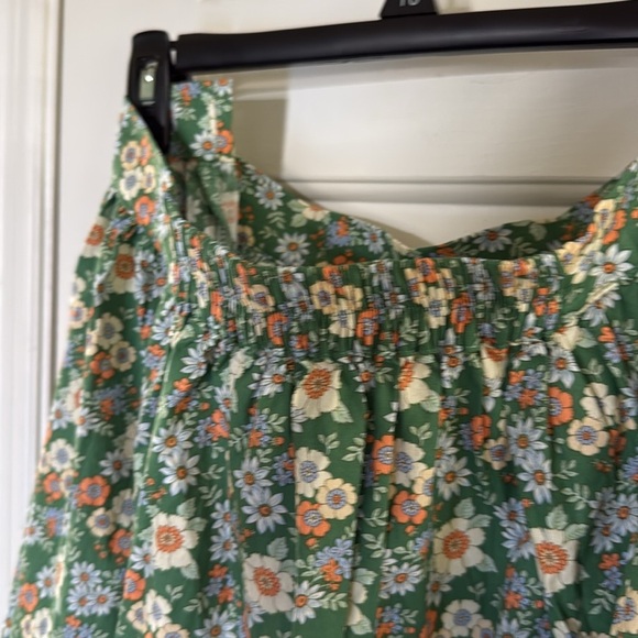 Mod Cloth More Than Charming Green Floral Midi Skirt Mother Nature Cotton 1X - Picture 5 of 8